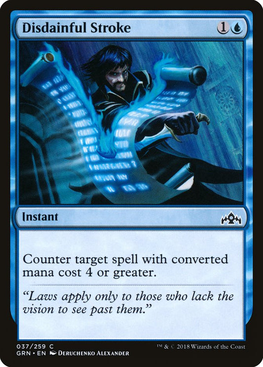 This Is An Image Of The Magic The Gathering Card Disdainful Stroke From The Set Wilds of Eldraine - Designed By Artist Eelis Kyttanen