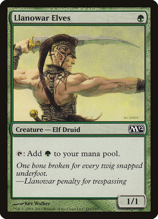 This Is An Image Of The Magic The Gathering Card Llanowar Elves From The Set Foundations - Designed By Artist Kev Walker
