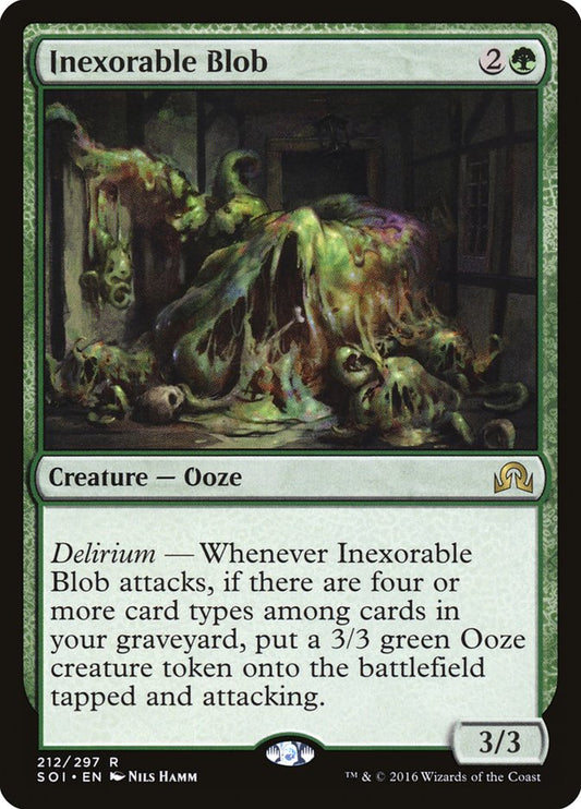 This Is An Image Of The Magic The Gathering Card Inexorable Blob From The Set Shadows over Innistrad - Designed By Artist Nils Hamm
