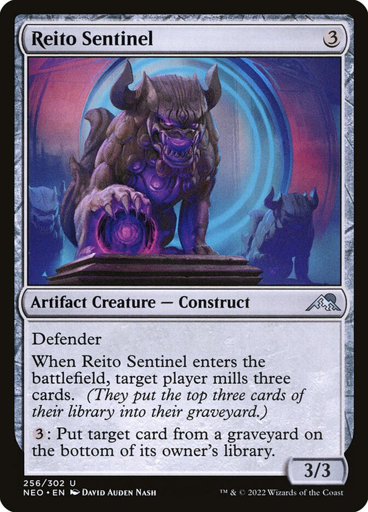 This Is An Image Of The Magic The Gathering Card Reito Sentinel From The Set Kamigawa: Neon Dynasty - Designed By Artist David Auden Nash