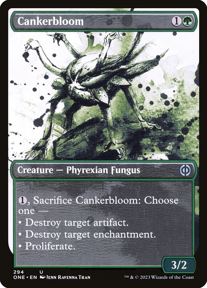 This Is An Image Of The Magic The Gathering Card Cankerbloom From The Set Phyrexia: All Will Be One - Designed By Artist Nicholas Gregory