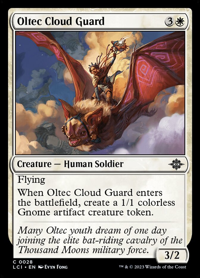 This Is An Image Of The Magic The Gathering Card Oltec Cloud Guard From The Set The Lost Caverns of Ixalan - Designed By Artist Evyn Fong