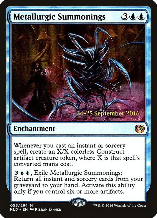 This Is An Image Of The Magic The Gathering Card Metallurgic Summonings From The Set Commander 2021 - Designed By Artist Kieran Yanner