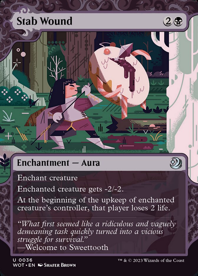 This Is An Image Of The Magic The Gathering Card Stab Wound From The Set Ravnica Remastered - Designed By Artist Scott Chou