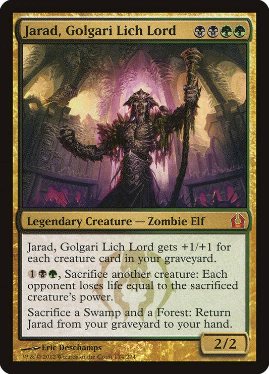 This Is An Image Of The Magic The Gathering Card Jarad, Golgari Lich Lord From The Set Tarkir: Dragonstorm Commander - Designed By Artist Eric Deschamps