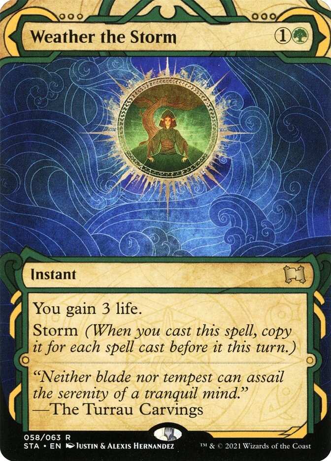 This Is An Image Of The Magic The Gathering Card Weather the Storm From The Set Modern Horizons - Designed By Artist Magali Villeneuve