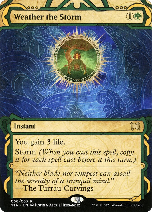 This Is An Image Of The Magic The Gathering Card Weather the Storm From The Set Modern Horizons - Designed By Artist Magali Villeneuve