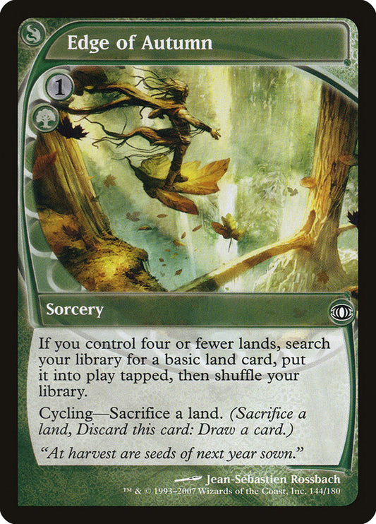 This Is An Image Of The Magic The Gathering Card Edge of Autumn From The Set Time Spiral Remastered - Designed By Artist Jean-Sébastien Rossbach
