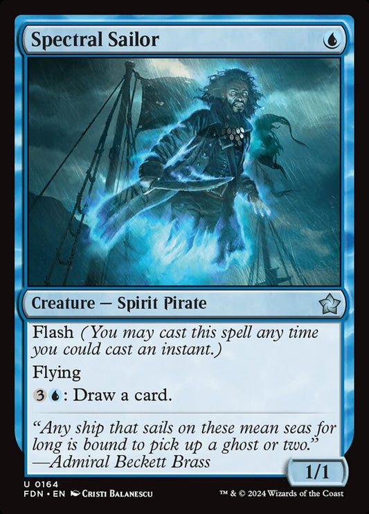 This Is An Image Of The Magic The Gathering Card Spectral Sailor From The Set Foundations - Designed By Artist Cristi Balanescu