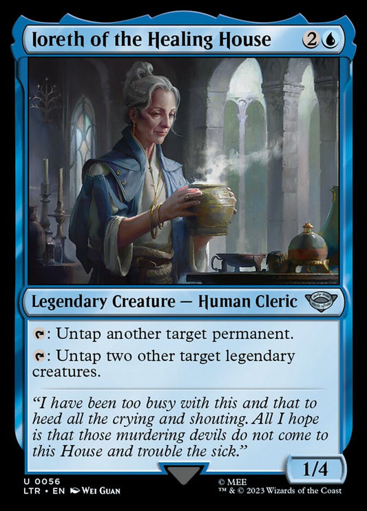This Is An Image Of The Magic The Gathering Card Ioreth of the Healing House From The Set The Lord of the Rings: Tales of Middle-earth - Designed By Artist Wei Guan