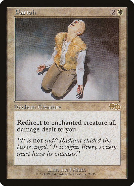 This Is An Image Of The Magic The Gathering Card Pariah From The Set Conspiracy: Take the Crown - Designed By Artist Jon J Muth