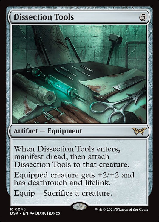 This Is An Image Of The Magic The Gathering Card Dissection Tools From The Set Duskmourn: House of Horror - Designed By Artist Diana Franco