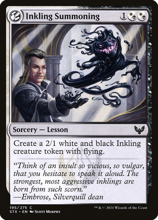 This Is An Image Of The Magic The Gathering Card Inkling Summoning From The Set Strixhaven: School of Mages - Designed By Artist Scott Murphy