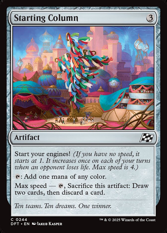 This Is An Image Of The Magic The Gathering Card Starting Column From The Set Aetherdrift - Designed By Artist Jakub Kasper
