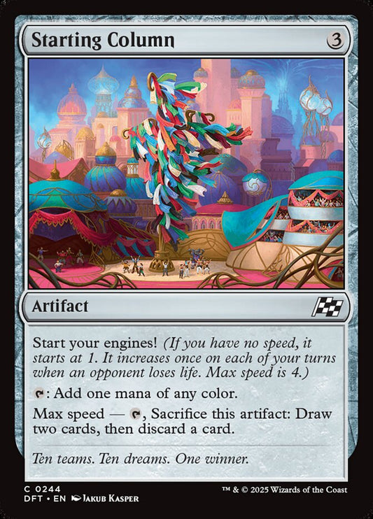 This Is An Image Of The Magic The Gathering Card Starting Column From The Set Aetherdrift - Designed By Artist Jakub Kasper
