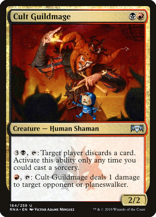 This Is An Image Of The Magic The Gathering Card Cult Guildmage From The Set Ravnica Allegiance - Designed By Artist Victor Adame Minguez