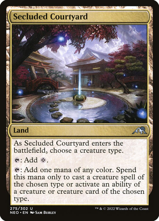 This Is An Image Of The Magic The Gathering Card Secluded Courtyard From The Set Foundations - Designed By Artist Sam Burley