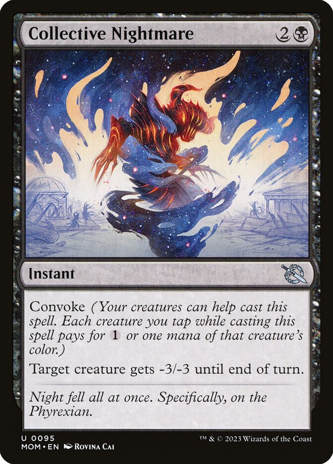 This Is An Image Of The Magic The Gathering Card Collective Nightmare From The Set March of the Machine - Designed By Artist Rovina Cai