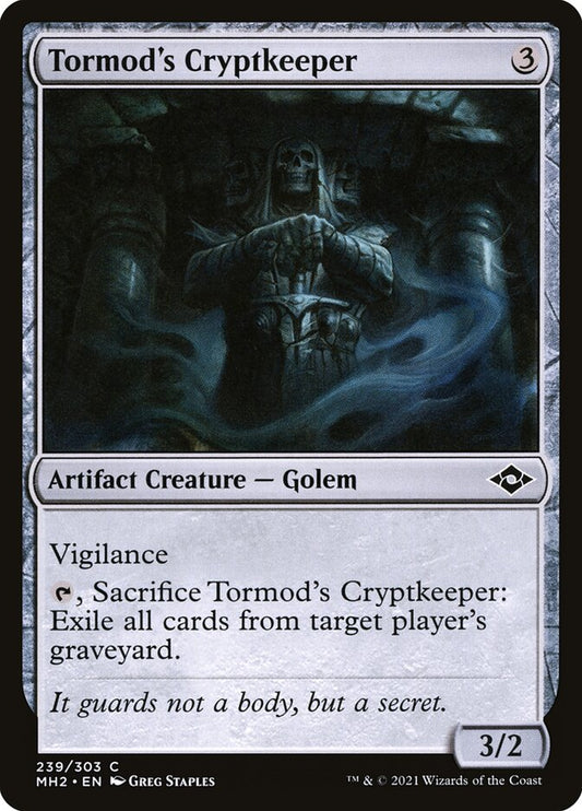 This Is An Image Of The Magic The Gathering Card Tormod's Cryptkeeper From The Set Modern Horizons 2 - Designed By Artist Greg Staples