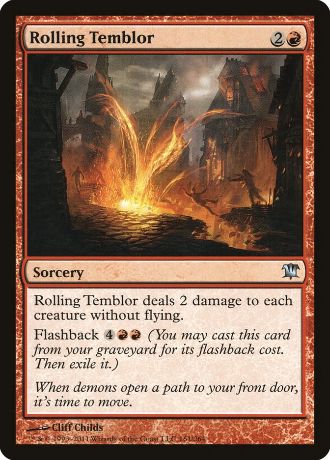 This Is An Image Of The Magic The Gathering Card Rolling Temblor From The Set Commander 2019 - Designed By Artist Cliff Childs