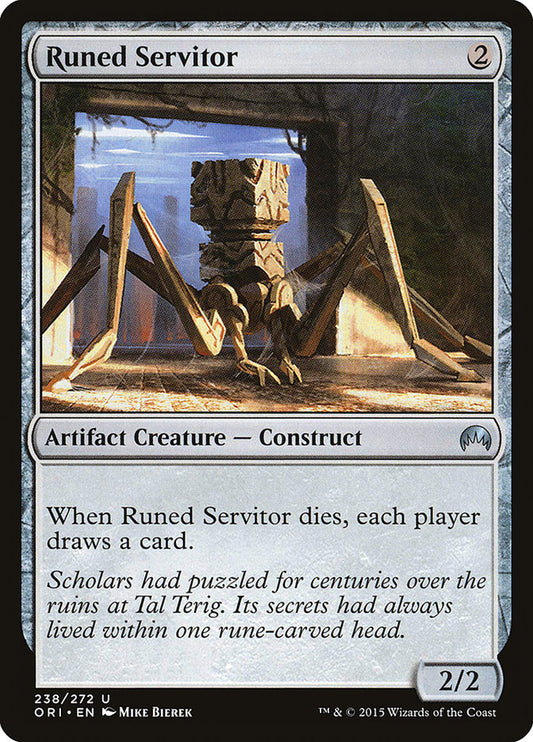 This Is An Image Of The Magic The Gathering Card Runed Servitor From The Set Jumpstart - Designed By Artist Mike Bierek