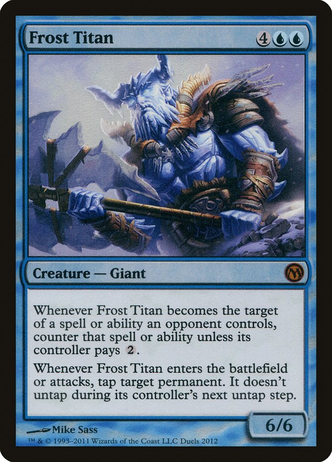 This Is An Image Of The Magic The Gathering Card Frost Titan From The Set Commander 2014 - Designed By Artist Mike Bierek