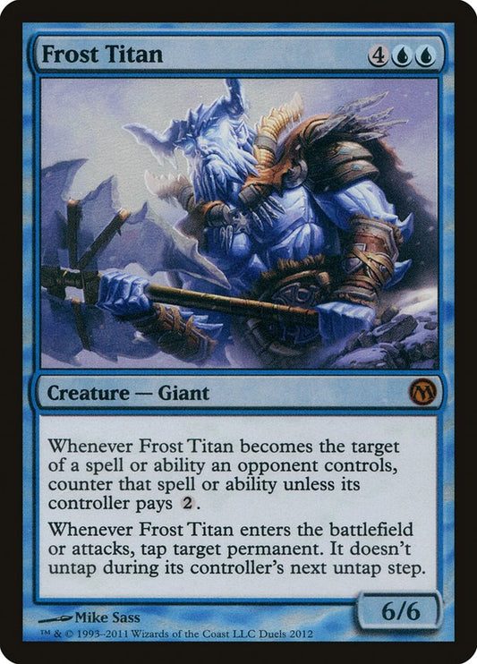 This Is An Image Of The Magic The Gathering Card Frost Titan From The Set Commander 2014 - Designed By Artist Mike Bierek