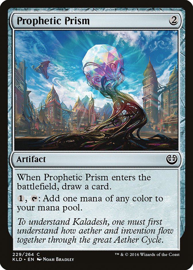 This Is An Image Of The Magic The Gathering Card Prophetic Prism From The Set Wilds of Eldraine - Designed By Artist Quintin Gleim