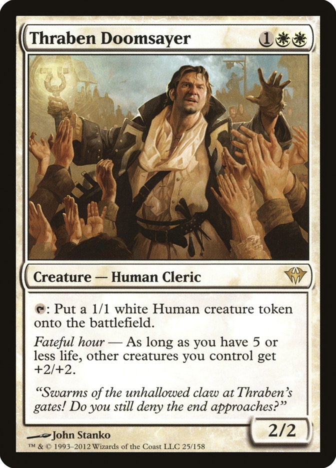 This Is An Image Of The Magic The Gathering Card Thraben Doomsayer From The Set Commander 2020 - Designed By Artist John Stanko