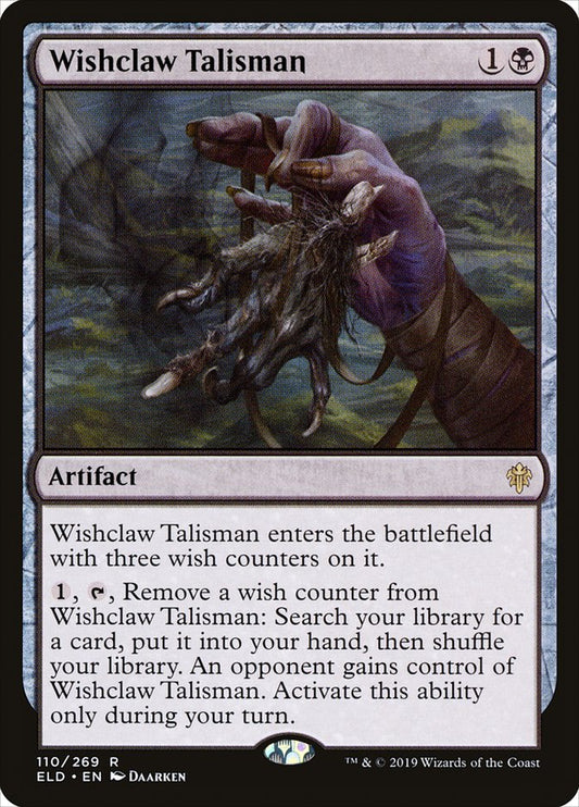 This Is An Image Of The Magic The Gathering Card Wishclaw Talisman From The Set Foundations - Designed By Artist Daarken
