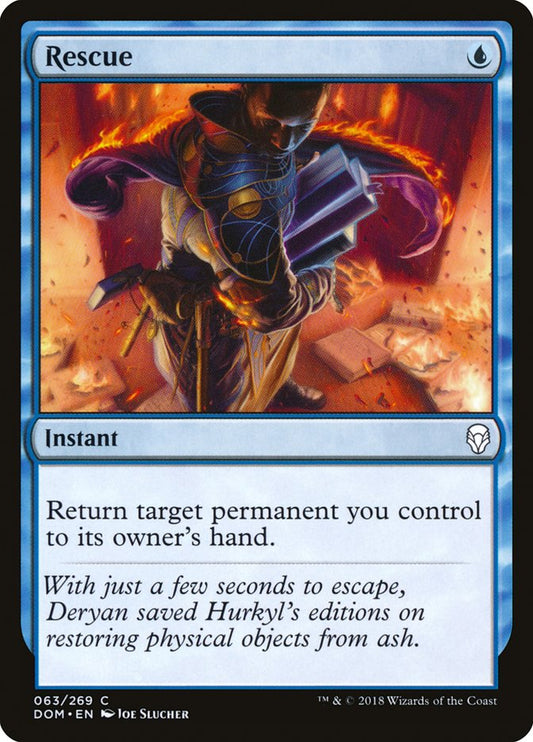 This Is An Image Of The Magic The Gathering Card Rescue From The Set Dominaria - Designed By Artist Joe Slucher