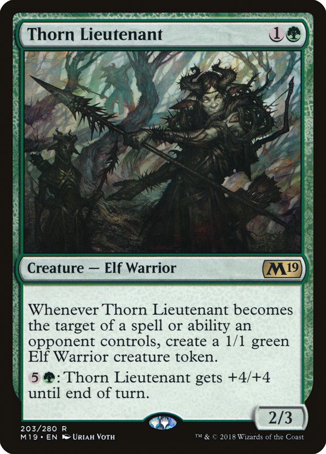 This Is An Image Of The Magic The Gathering Card Thorn Lieutenant From The Set Core Set 2019 - Designed By Artist Uriah Voth