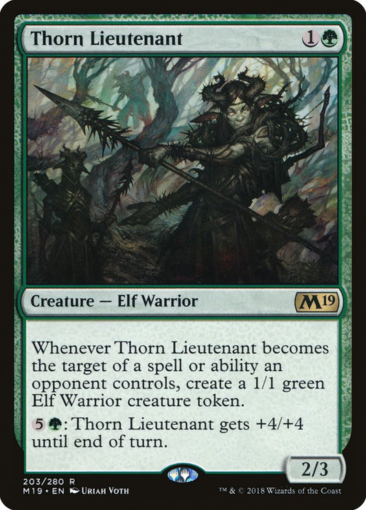 This Is An Image Of The Magic The Gathering Card Thorn Lieutenant From The Set Core Set 2019 - Designed By Artist Uriah Voth