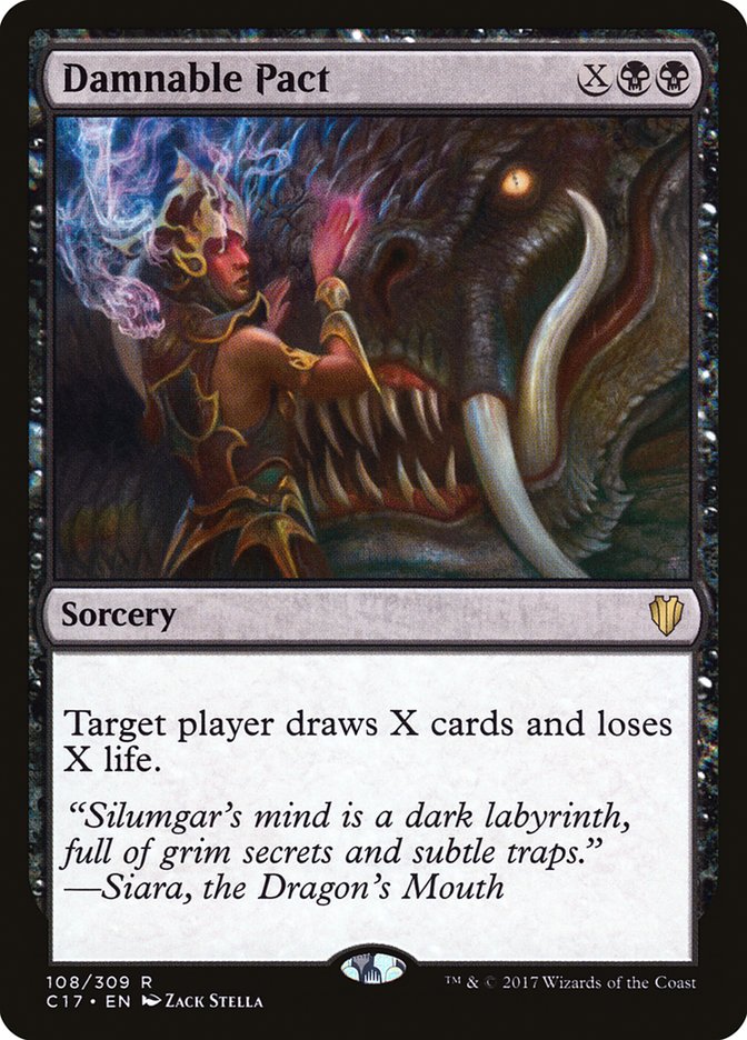 This Is An Image Of The Magic The Gathering Card Damnable Pact From The Set New Capenna Commander - Designed By Artist Zack Stella