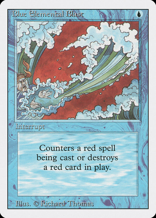 This Is An Image Of The Magic The Gathering Card Blue Elemental Blast From The Set Masters 25 - Designed By Artist Izzy