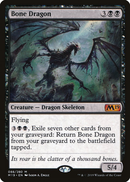 This Is An Image Of The Magic The Gathering Card Bone Dragon From The Set Core Set 2019 - Designed By Artist Jason A. Engle