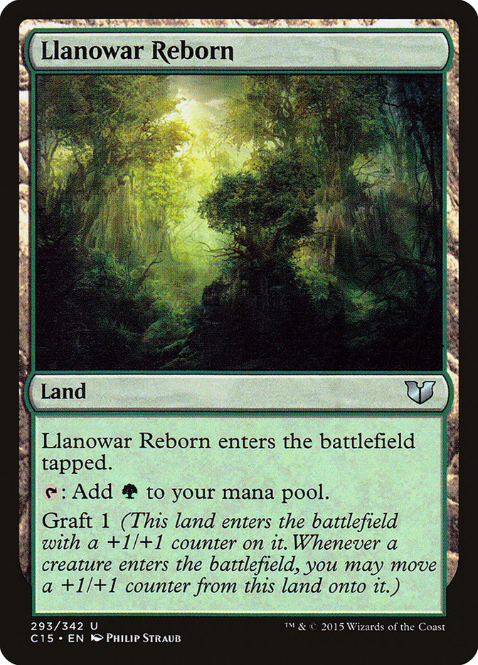 This Is An Image Of The Magic The Gathering Card Llanowar Reborn From The Set The Lost Caverns of Ixalan Commander - Designed By Artist Philip Straub