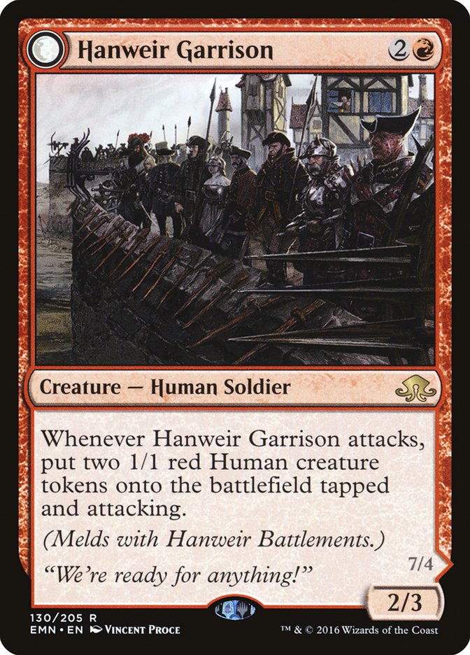This Is An Image Of The Magic The Gathering Card Hanweir Garrison From The Set Innistrad Remastered - Designed By Artist Vincent Proce