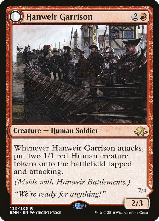 This Is An Image Of The Magic The Gathering Card Hanweir Garrison From The Set Innistrad Remastered - Designed By Artist Vincent Proce