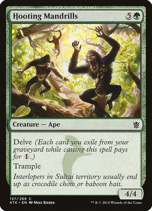 This Is An Image Of The Magic The Gathering Card Hooting Mandrills From The Set Ultimate Masters - Designed By Artist Mike Bierek