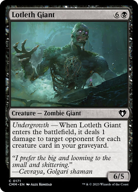 This Is An Image Of The Magic The Gathering Card Lotleth Giant From The Set Commander Masters - Designed By Artist Alex Konstad