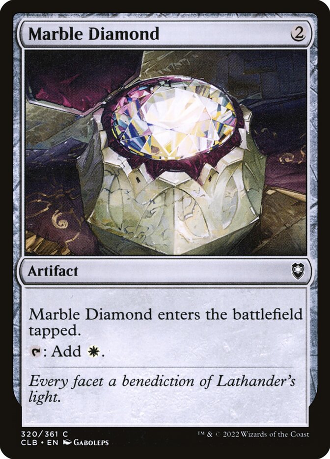 This Is An Image Of The Magic The Gathering Card Marble Diamond From The Set Commander Legends: Battle for Baldur's Gate - Designed By Artist Gaboleps