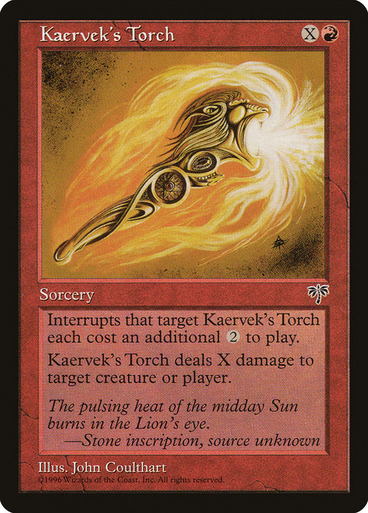This Is An Image Of The Magic The Gathering Card Kaervek's Torch From The Set Vintage Masters - Designed By Artist John Coulthart