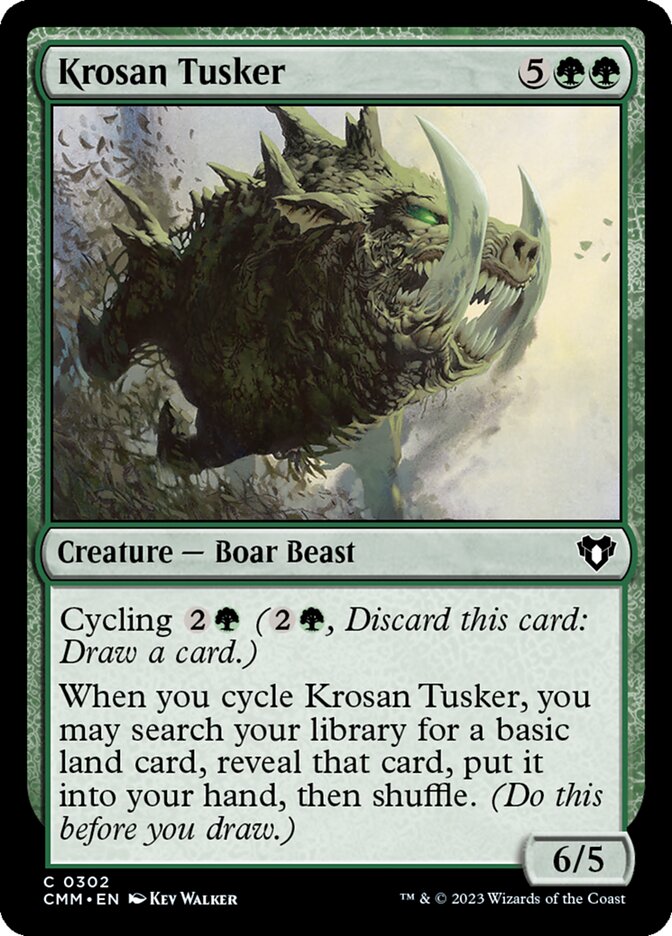 This Is An Image Of The Magic The Gathering Card Krosan Tusker From The Set Commander Masters - Designed By Artist Kev Walker