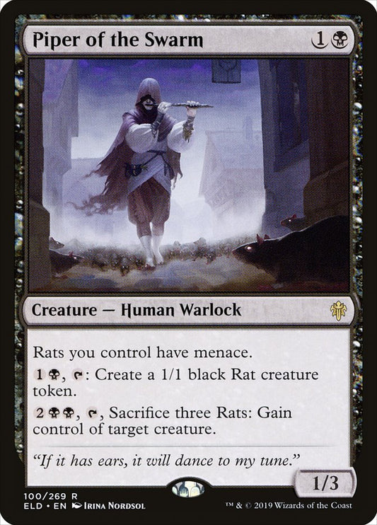 This Is An Image Of The Magic The Gathering Card Piper of the Swarm From The Set Forgotten Realms Commander - Designed By Artist Irina Nordsol