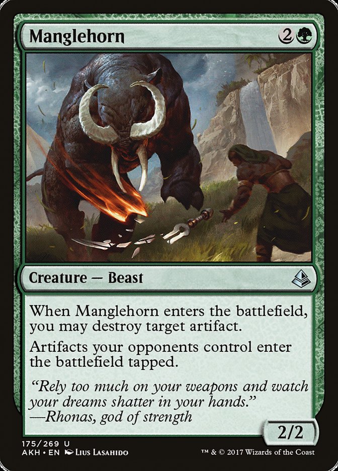 This Is An Image Of The Magic The Gathering Card Manglehorn From The Set Amonkhet - Designed By Artist Lius Lasahido