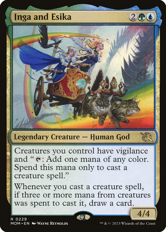 This Is An Image Of The Magic The Gathering Card Inga and Esika From The Set March of the Machine - Designed By Artist Wayne Reynolds