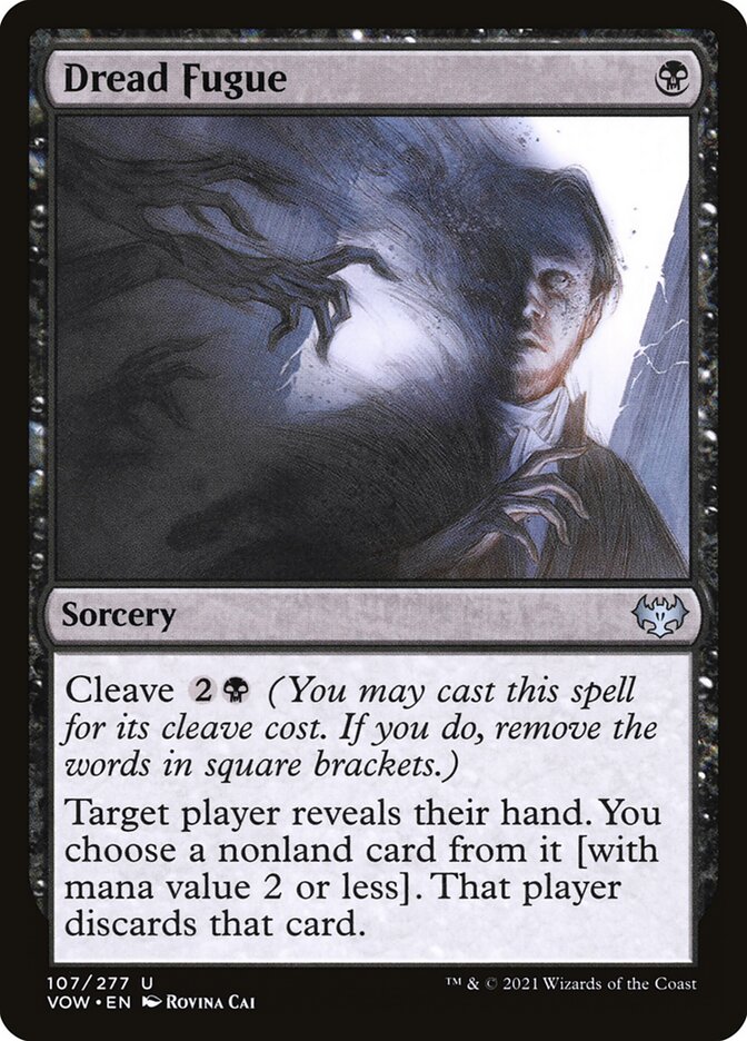 This Is An Image Of The Magic The Gathering Card Dread Fugue From The Set Innistrad: Crimson Vow - Designed By Artist Rovina Cai