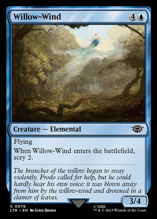 This Is An Image Of The Magic The Gathering Card Willow-Wind From The Set The Lord of the Rings: Tales of Middle-earth - Designed By Artist Ignis Bruno