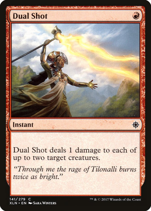 This Is An Image Of The Magic The Gathering Card Dual Shot From The Set Ixalan - Designed By Artist Sara Winters